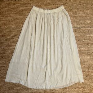 ZARA Ivory Textured Semi-Sheer Maxi Skirt